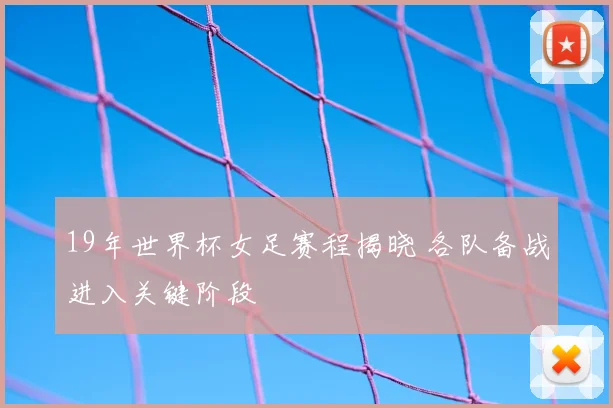 19年世界杯女足赛程揭晓 各队备战进入关键阶段